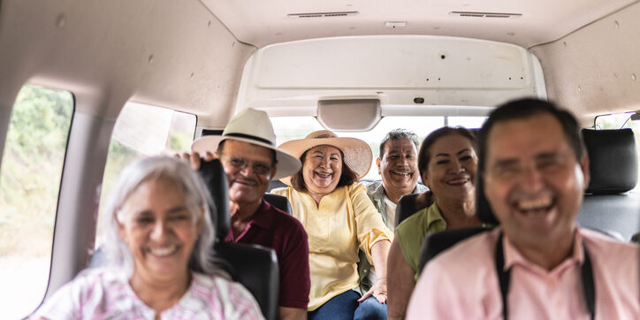 Senior tourists on a road trip near Dallas