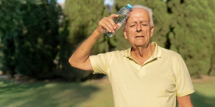 Older man struggling in Texas heat