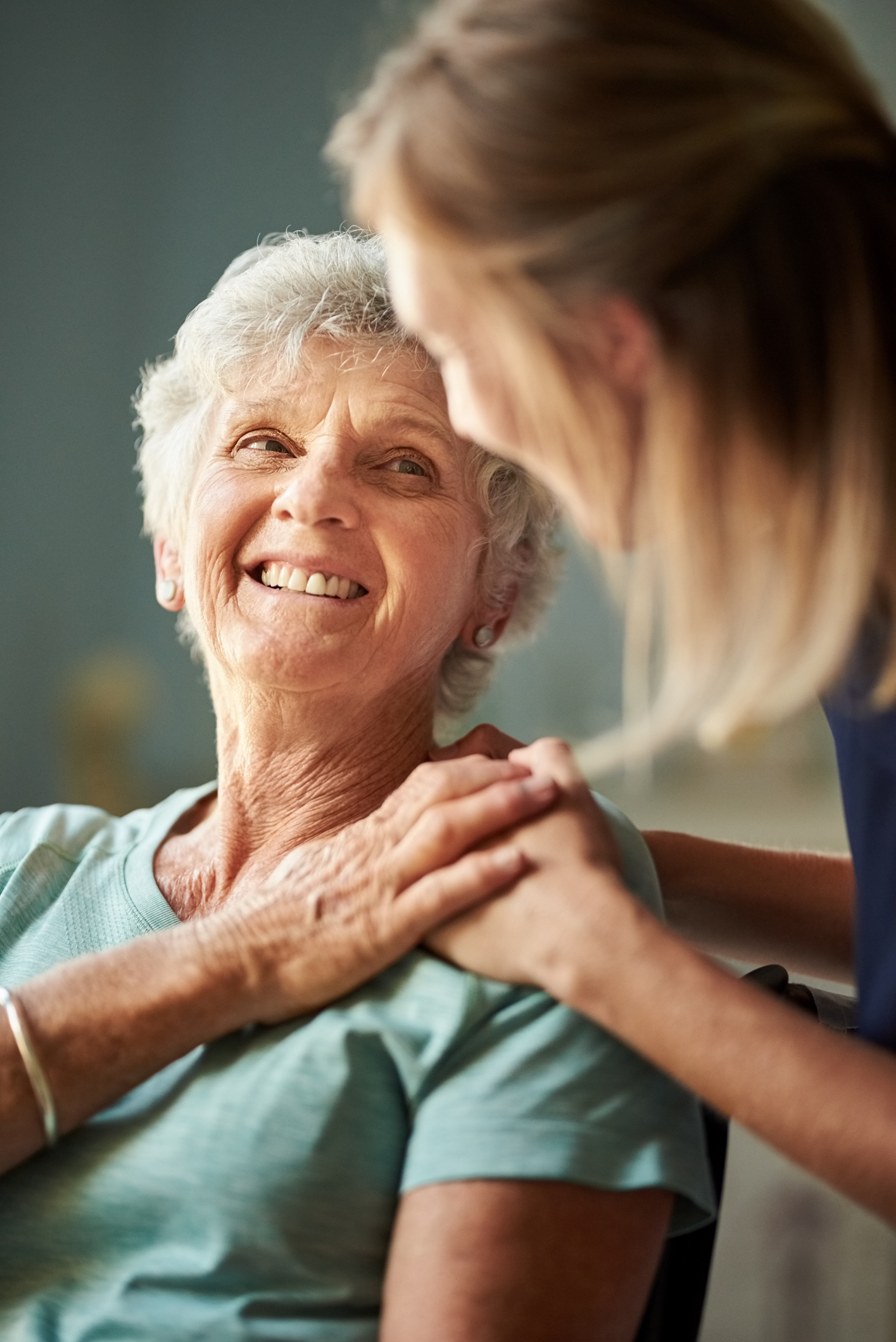 Senior woman patient getting support in rehabilitation