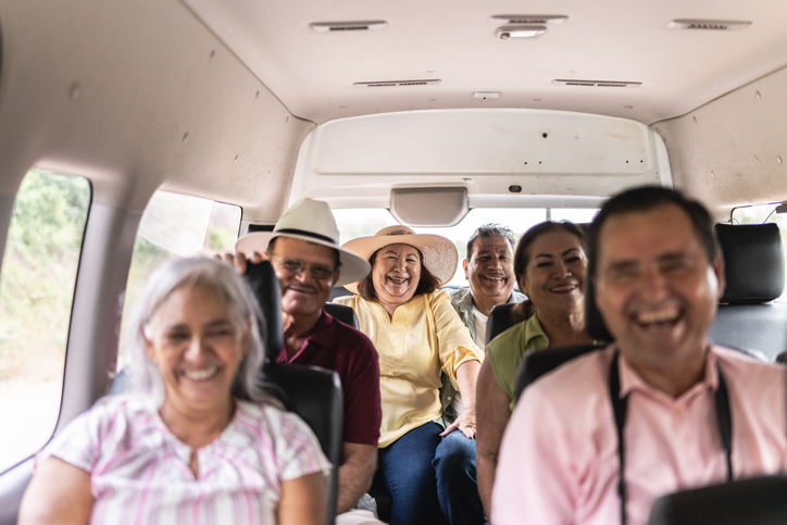 Senior tourists on a road trip near Dallas