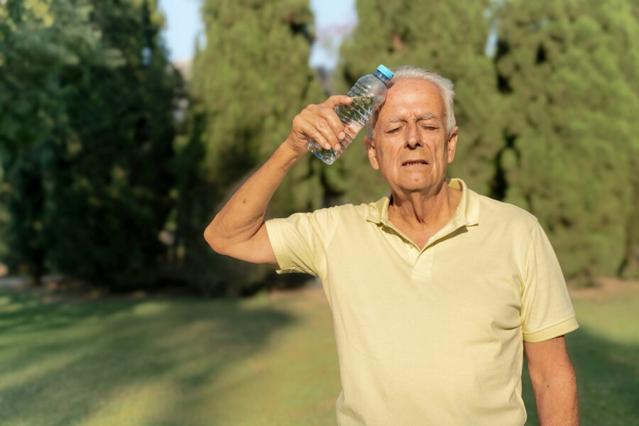 Older man struggling in Texas heat