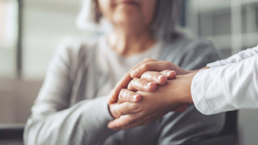 Senior woman requires skilled nursing at home